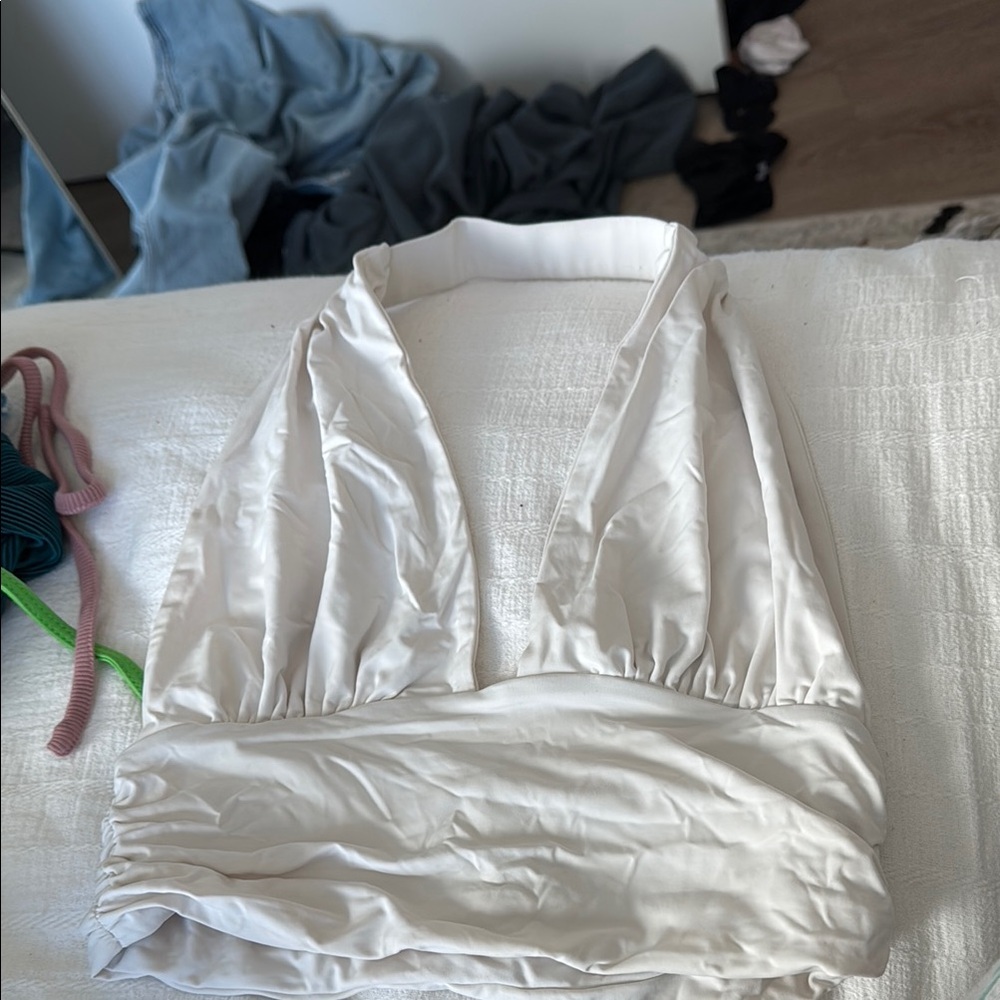 Elegant White Halter Top